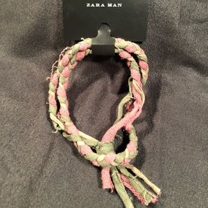 NWT Zara Man braided cloth necklace -cotton/poly